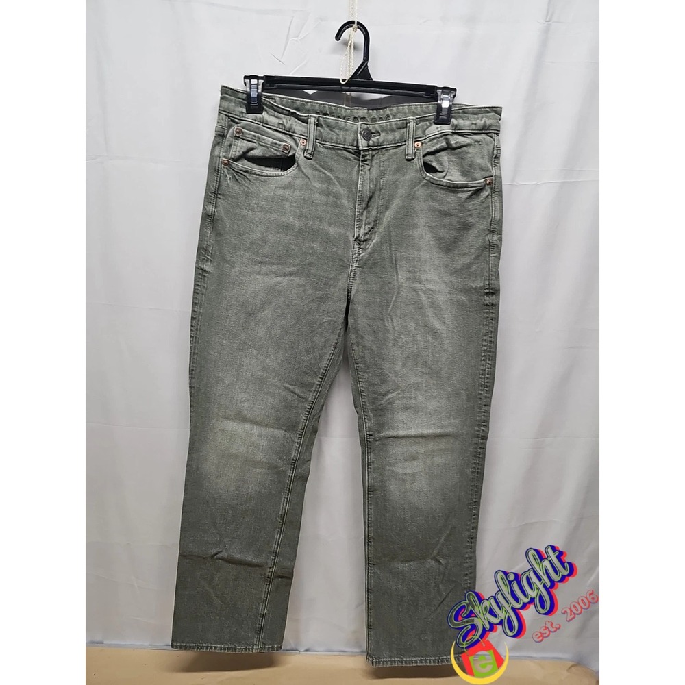 American Eagle Outfitters Mens Relaxed Straight Jeans Zip Solid Green Size 36x30